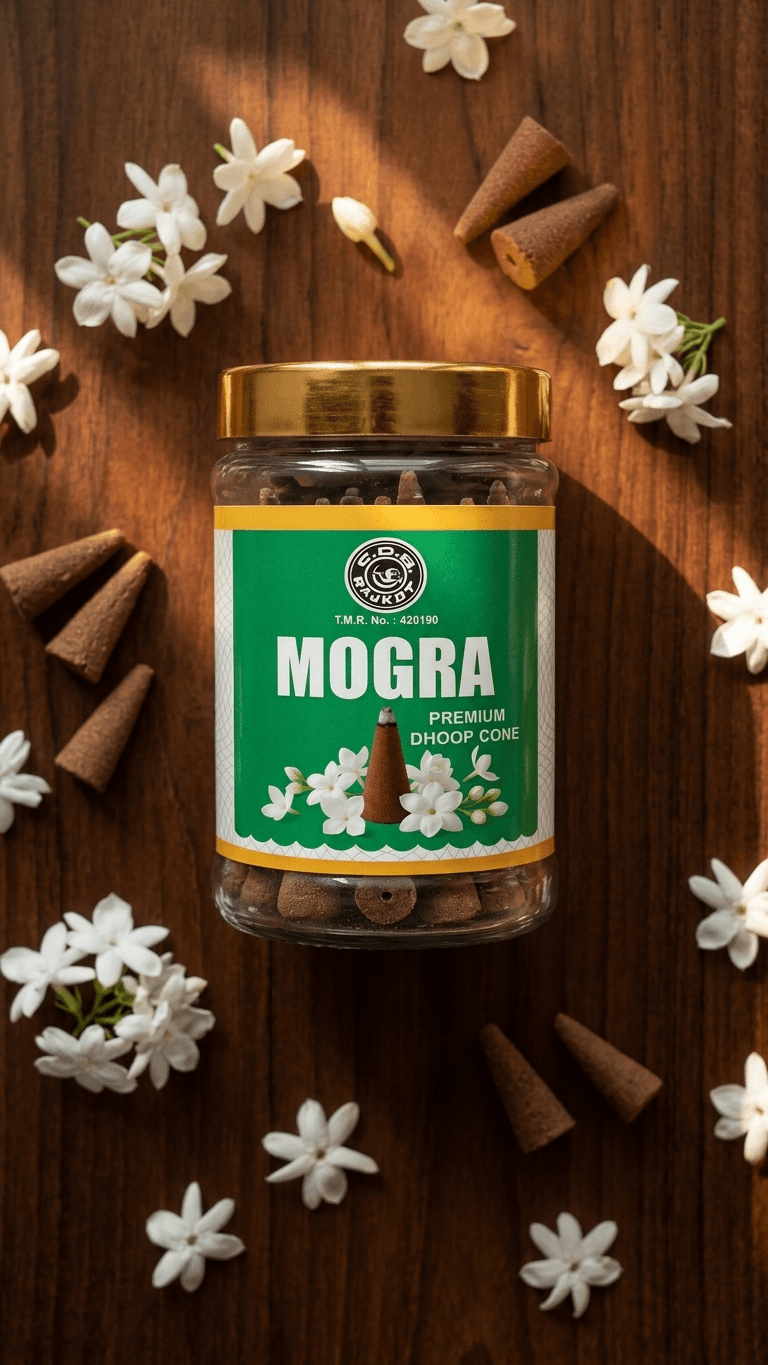 Mogra Dhoop Cone Jar 
